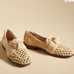 NEW BIBI LOU Posey Woven Loafers Natural Slip-On Flats Women's Size  (EU 40)
